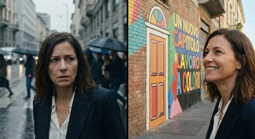 Donna che cammina in città: confronto tra visione stressata e attenzione focalizzata dal Sistema di Attivazione Reticolare.