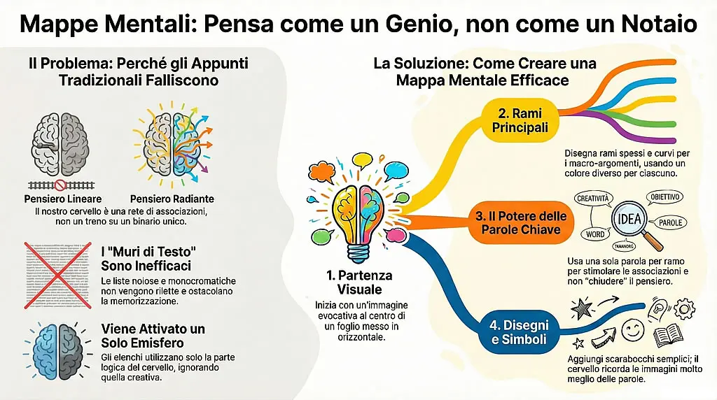Rappresentazione concetti Mappa mentale su infografica