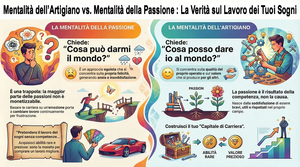 Spiegazione Mentalità dell'artigiano vs mentalità della passione