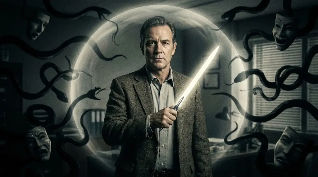 Impiegato che si difende da ambiente di lavoro tossico e mobbing.