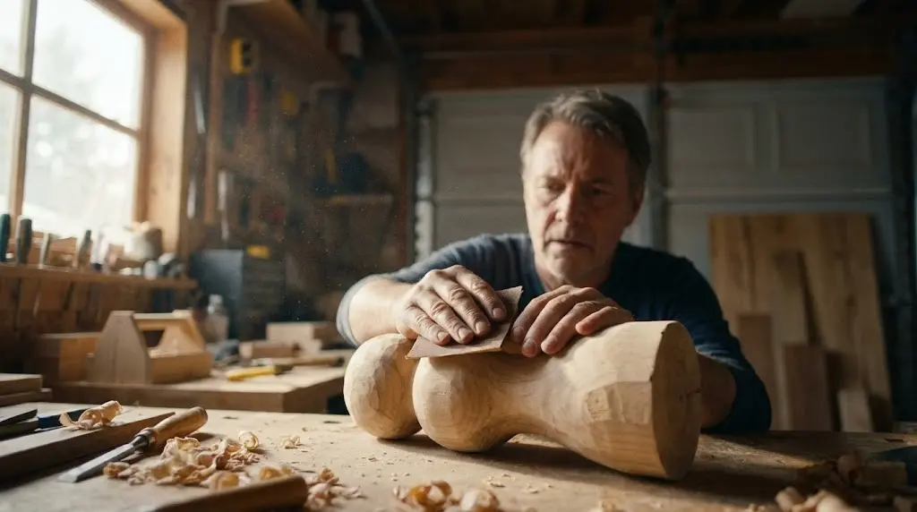 Artigiano bloccato dal perfezionismo mentre lavora in officina