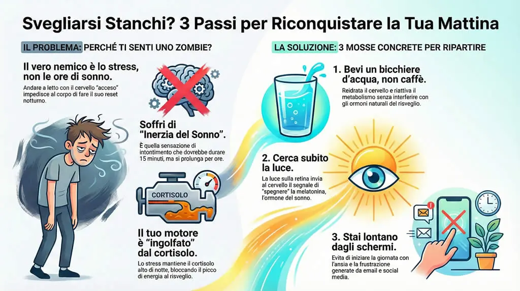 Infografica su come svegliarsi e riconquistare la tua mattina