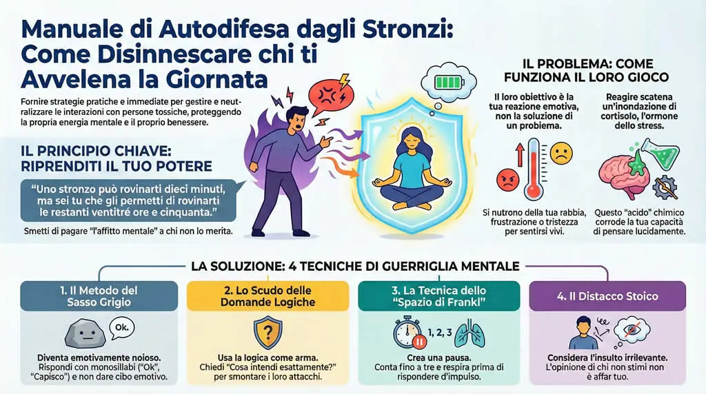 Infografica di autodifesa dagli stronzi