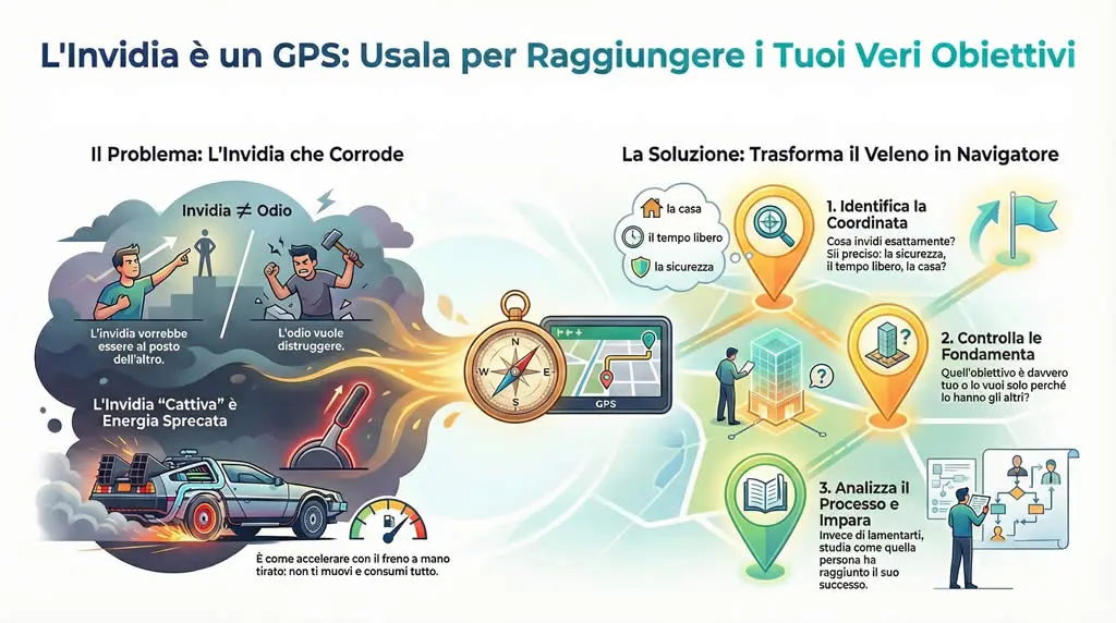 Infografica che spiega come l'invia è un gps