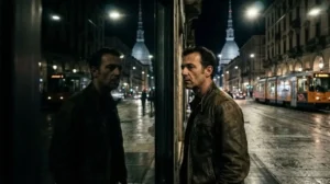 Persona che riflette sul proprio dialogo interiore e l'autostima.