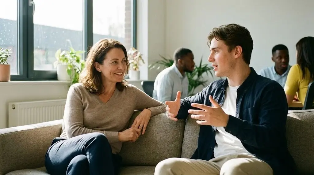 Esempio di leadership empatica in ufficio tramite ascolto attivo.